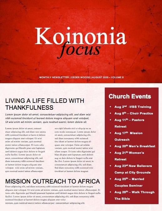 No Longer Slaves Church Newsletter Template