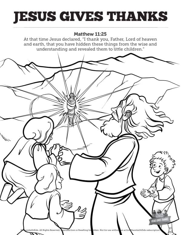 Matthew 11 Jesus Gives Thanks Sunday School Coloring Pages