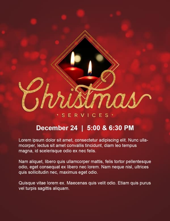 Christmas Church Services Flyer Template