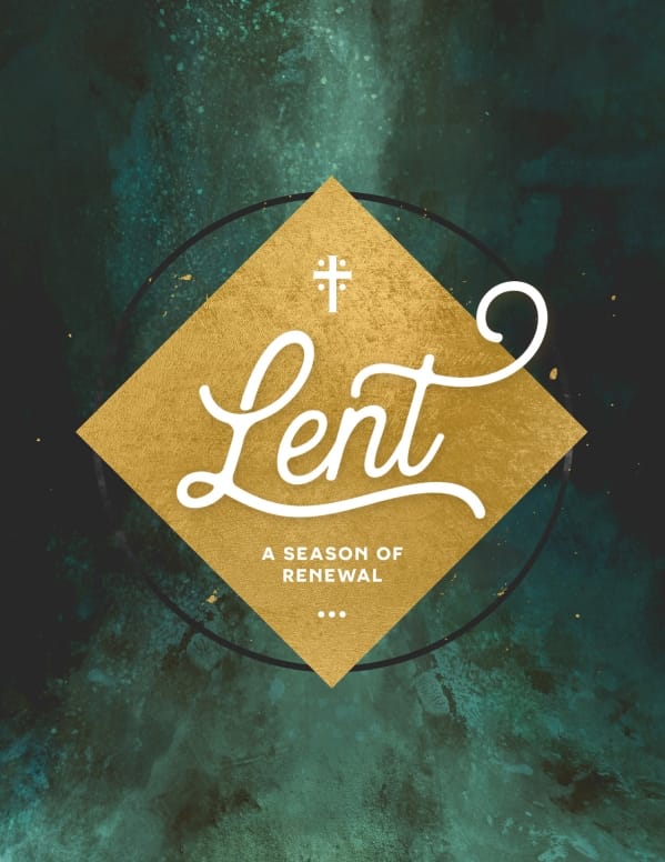 Lent Ash Wednesday Church Flyer Template