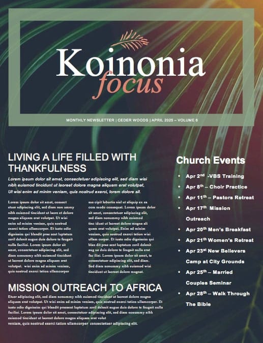 Palm Sunday Hosanna To The King Newsletter Template