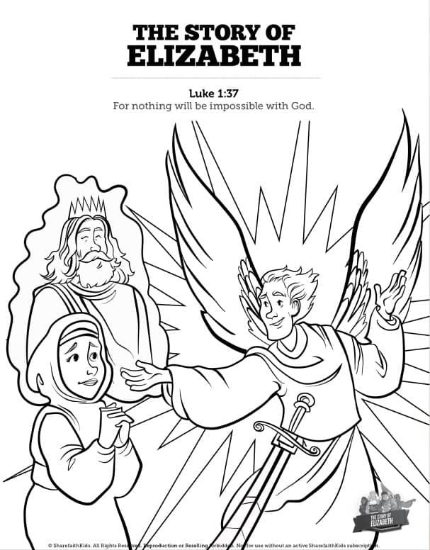 Luke 1 The Story of Elizabeth Sunday School Coloring Pages