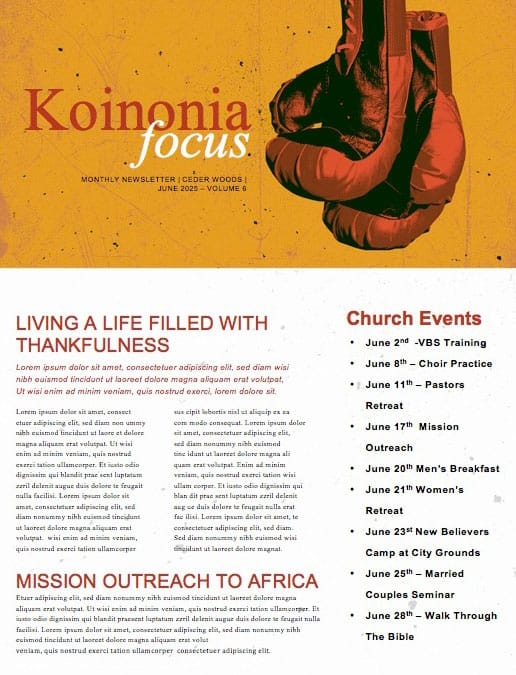Fight The Good Fight Of Faith Church Newsletter