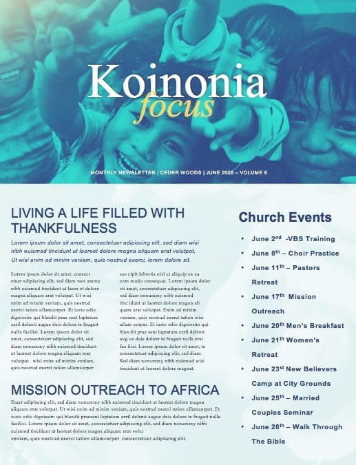 Church Missions Trip Newsletter Template