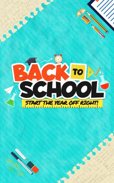 Back To School Kids Church Bulletin Cover