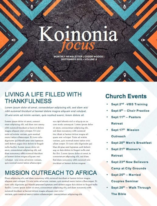 Road Trip Church Retreat Newsletter Template