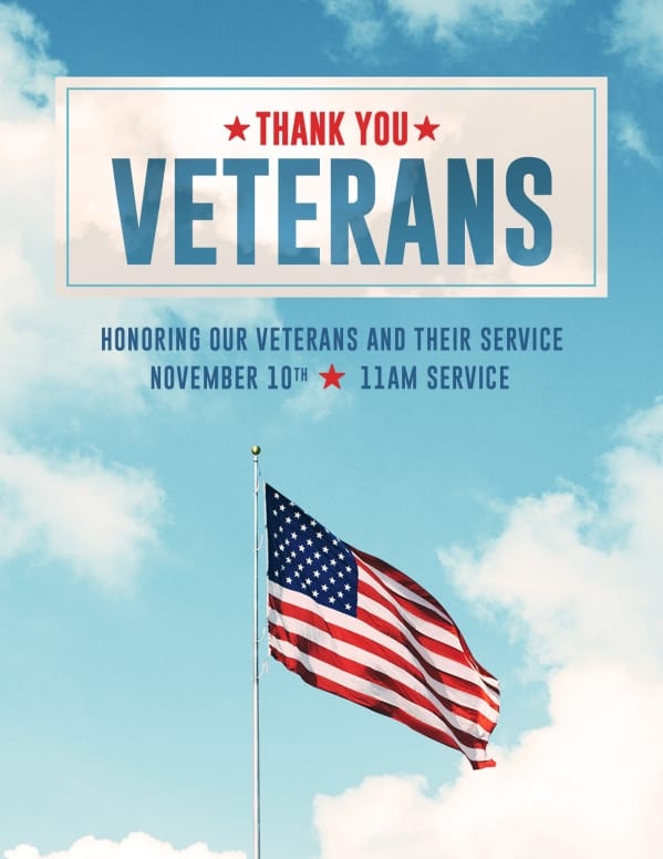 Veterans Day American Flag Flyer Template