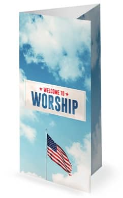 Veterans Day American Flag Trifold Bulletin