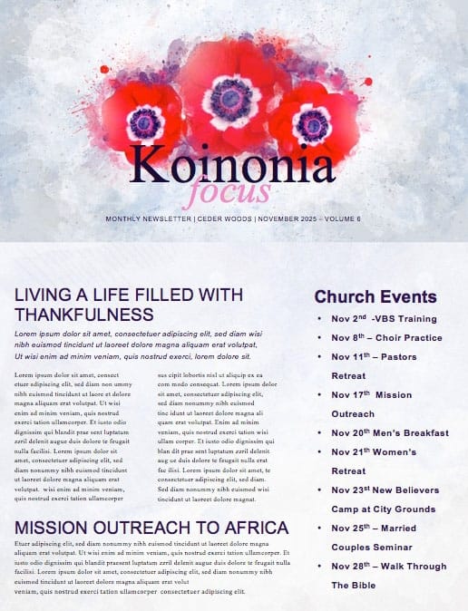 Remembrance Day Newsletter Template
