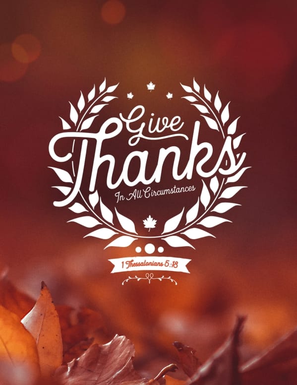 Give Thanks In All Circumstances Church Flyer