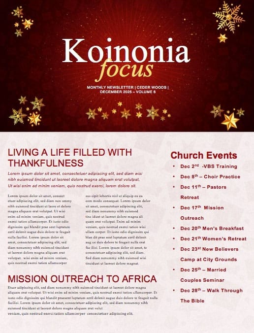 Merry Christmas Service Newsletter Template