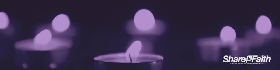 Christmas Candle Violet Triple Wide Worship Video