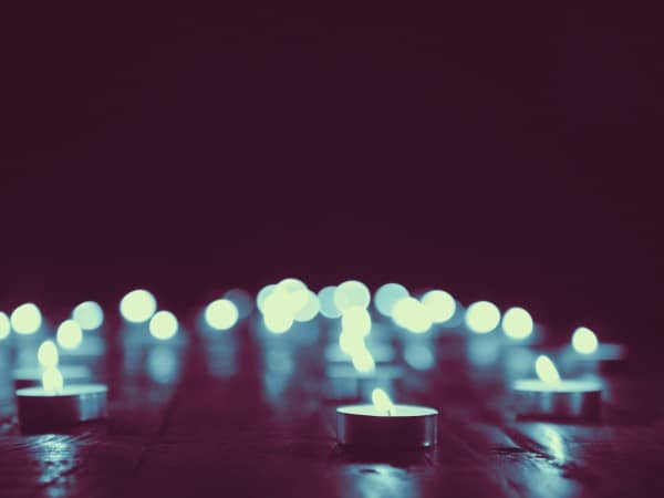 Christmas Candle Blue Flame Worship Background