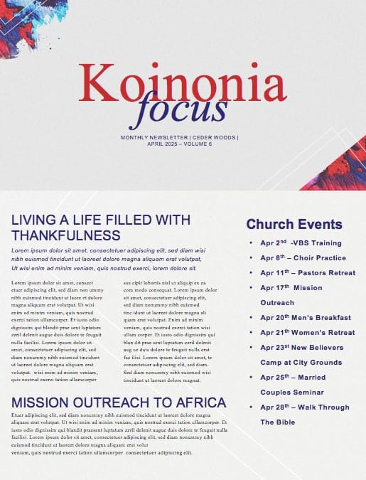 Easter Love Has Come Church Newsletter