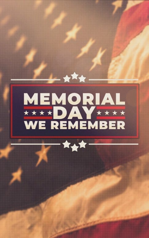 American Flag Memorial Day Service Bulletin Cover