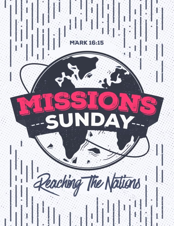 Missions Sunday Church Service Flyer