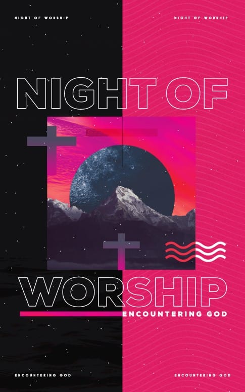 Night of Worship Church Event Bulletin