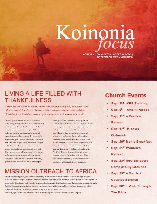 Facing Your Giants Church Sermon Newsletter
