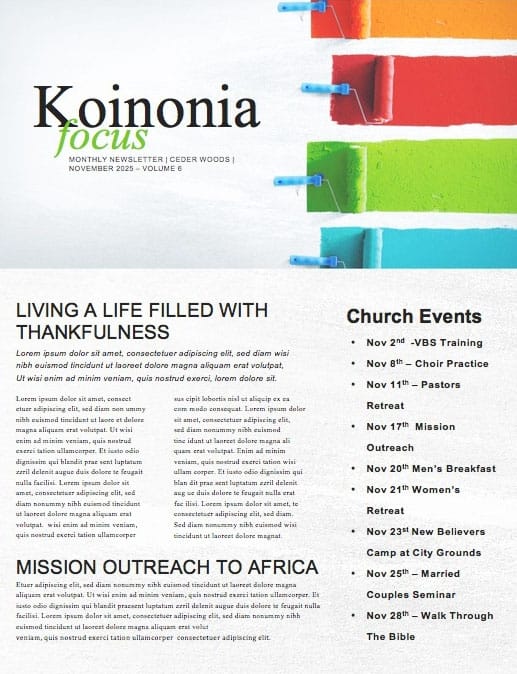 Serve Our City Church Newsletter