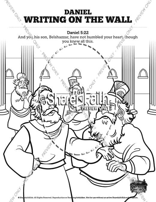 Daniel 5 Writing On The Wall Sunday School Coloring Pages