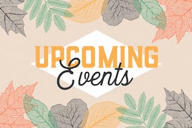 Upcoming Events Autumn Leaves Motion Graphic
