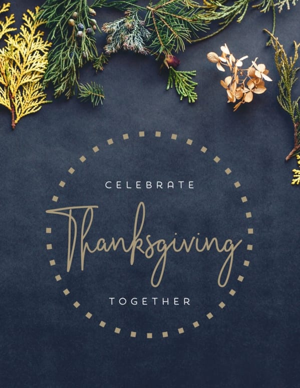 Celebrate Thanksgiving Together Church Flyer