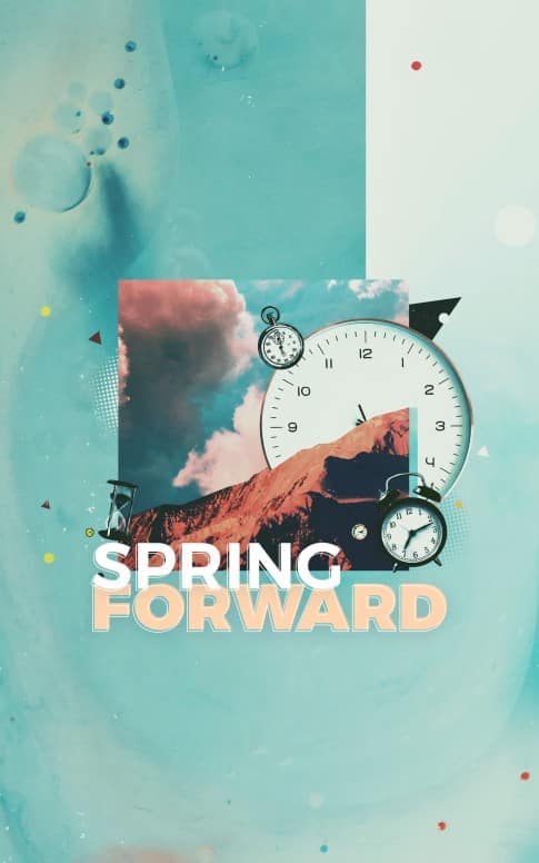 Spring Forward Daylight Savings Church Bifold Bulletin
