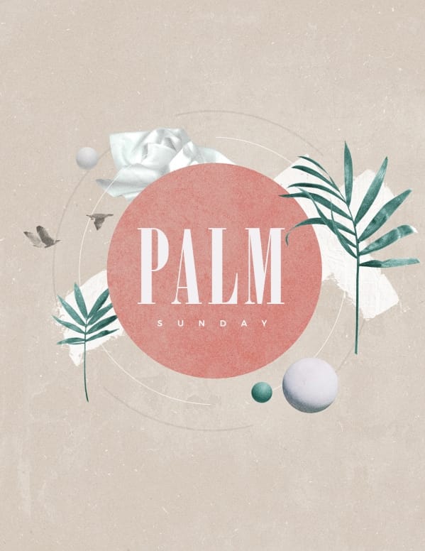 Palm Sunday Pink Church Flyer