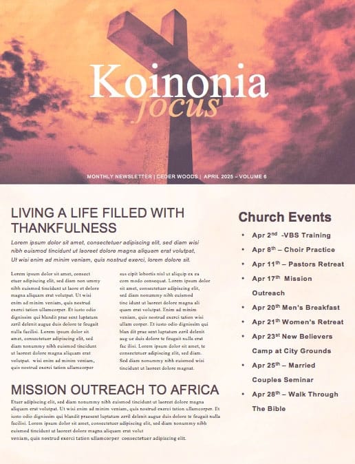 Rebel Cross Church Newsletter