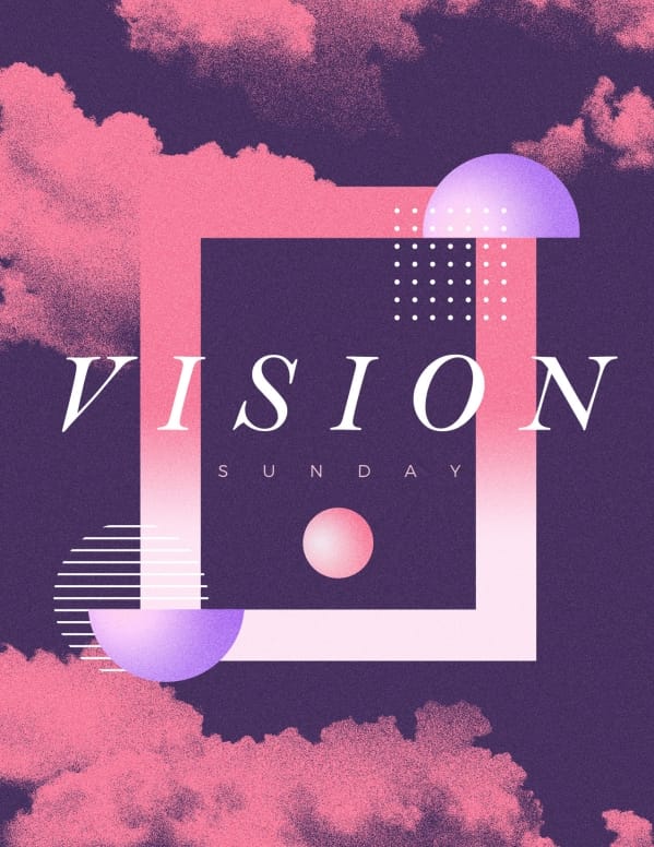 Vision Sunday Purple Church Flyer
