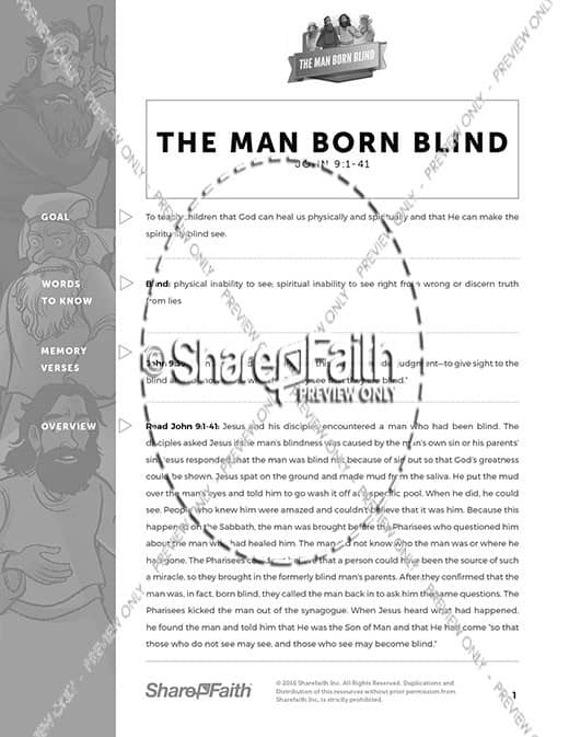 John 9 The Man Born Blind Curriculum