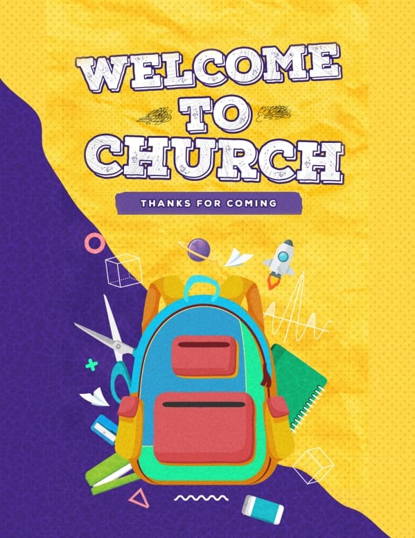 Back To School Yellow Church Flyer