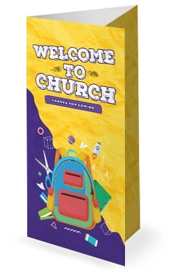 Back To School Yellow Church Trifold Bulletin