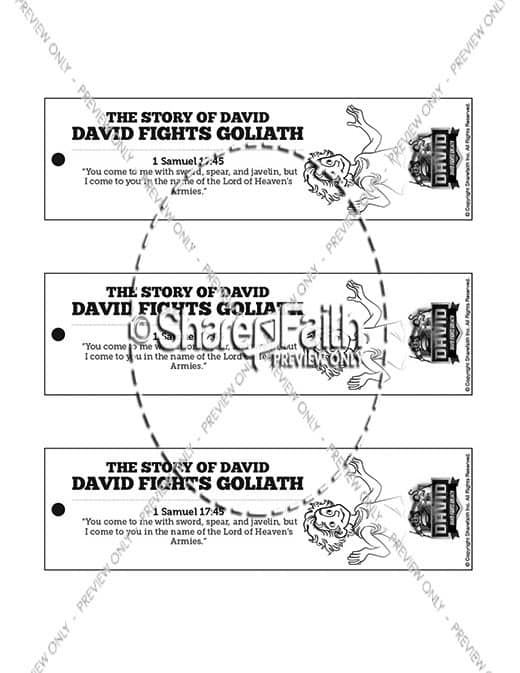 1 Samuel 17 David Fights Goliath Bible Bookmarks