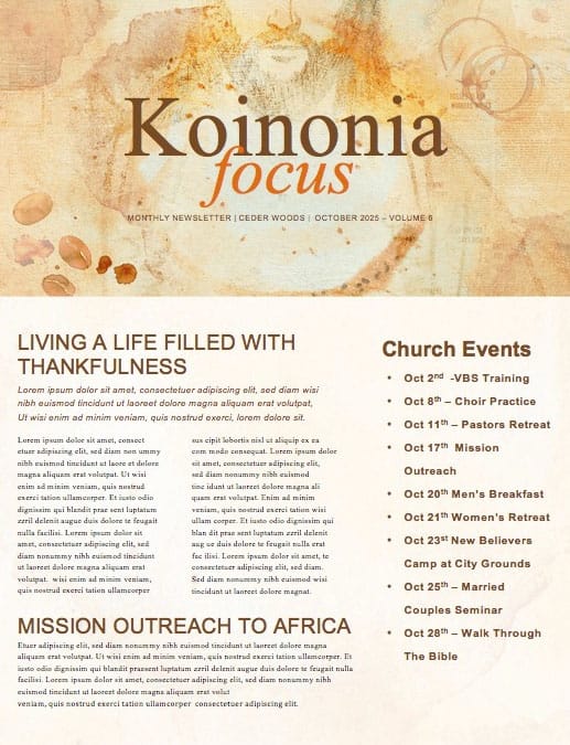 Jesus And Coffee Church Newsletter