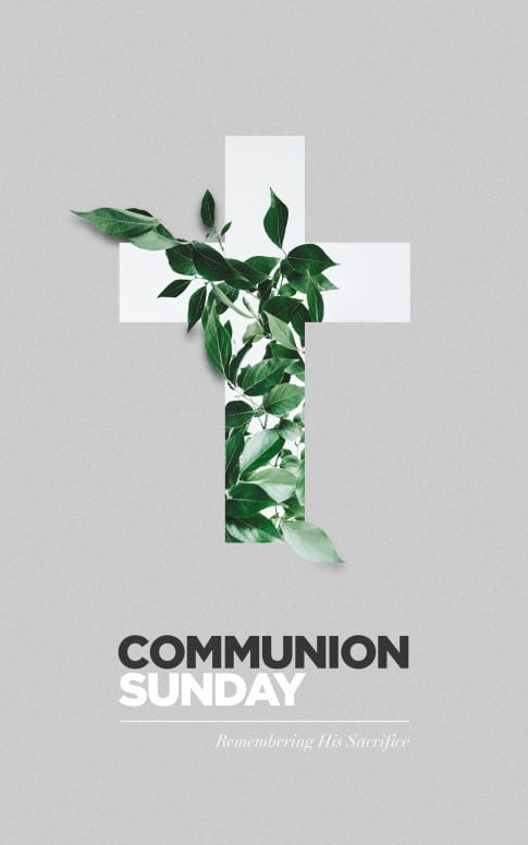 Communion Sunday Cross Bifold Bulletin
