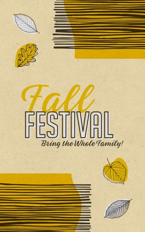 Fall Festival Leaves Church Bifold Bulletin