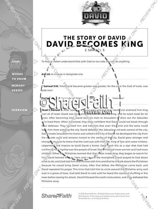 2 Samuel 5 David Becomes King Curriculum