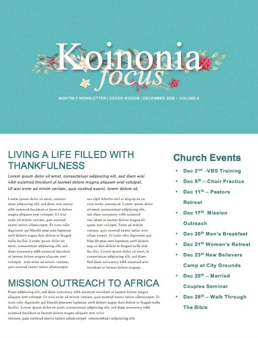 Simply Christmas Church Newsletter
