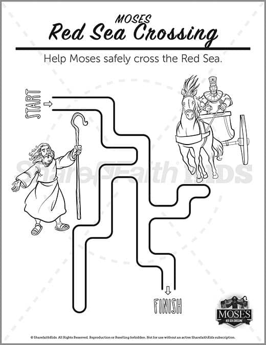 Exodus 12 The Red Sea Crossing Preschool Mazes