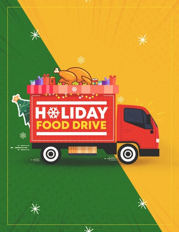 Holiday Food Drive Truck Church Flyer