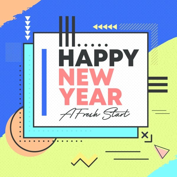 Happy New Year Fresh Start Social Media Graphic