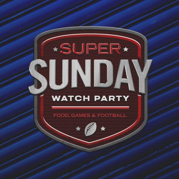 Super Sunday Blue Social Media Graphic