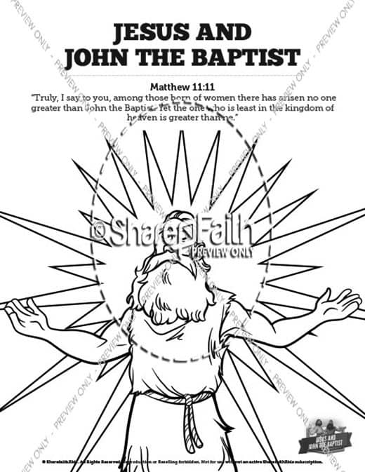 Matthew 11 Jesus and John the Baptist Sunday School Coloring Pages