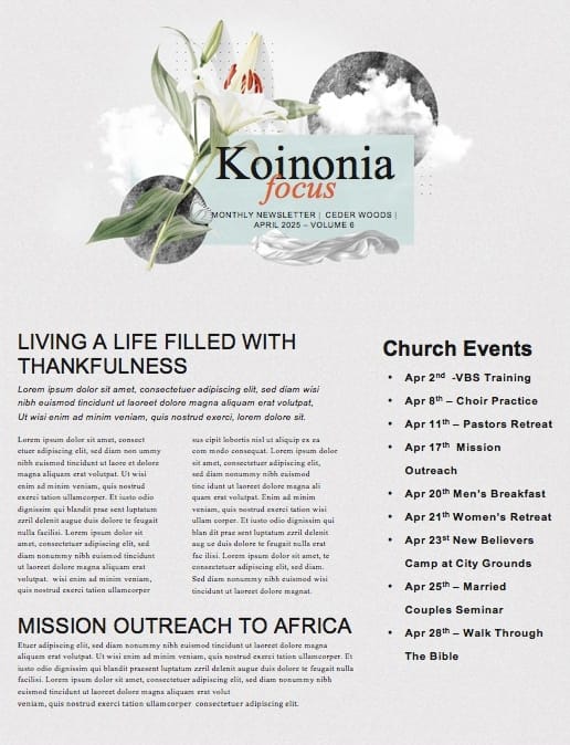 Easter Lily Church Newsletter