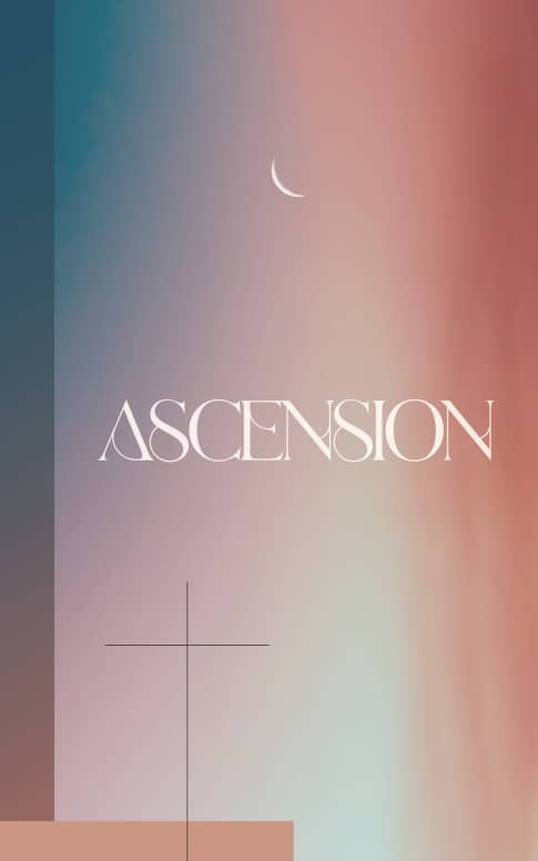 Jesus' Ascension Pink Blue Church Bifold Bulletin