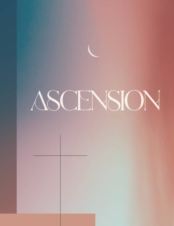 Jesus' Ascension Pink Blue Church Flyer