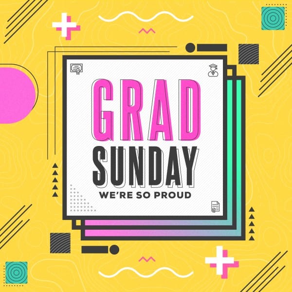 Grad Sunday Yellow Social Media Graphic