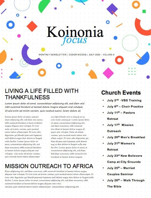VBS Church Newsletter