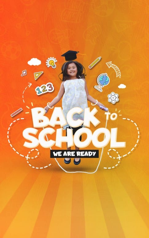 Back To School Orange Church Bifold Bulletin